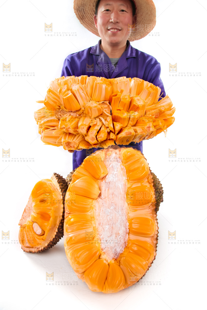 手里捧着红肉菠萝蜜
