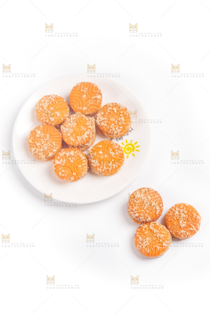 白底上的饼干