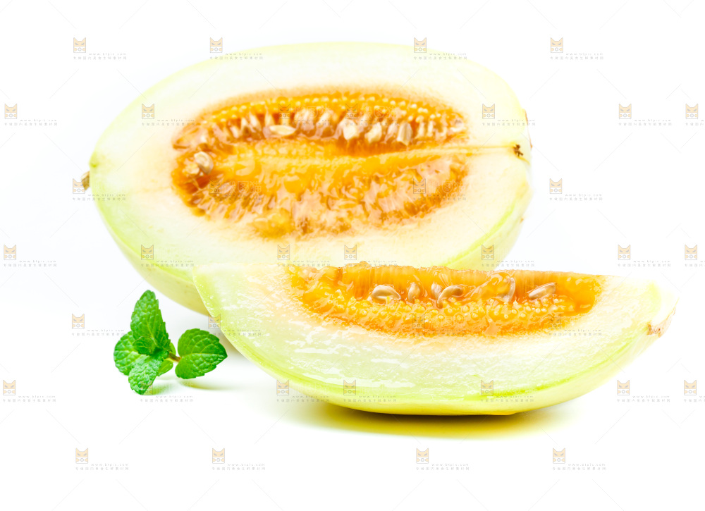 白底上的黄皮香瓜