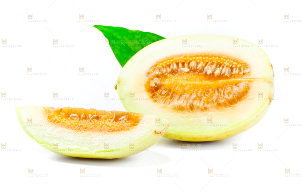 白底上的黄皮香瓜