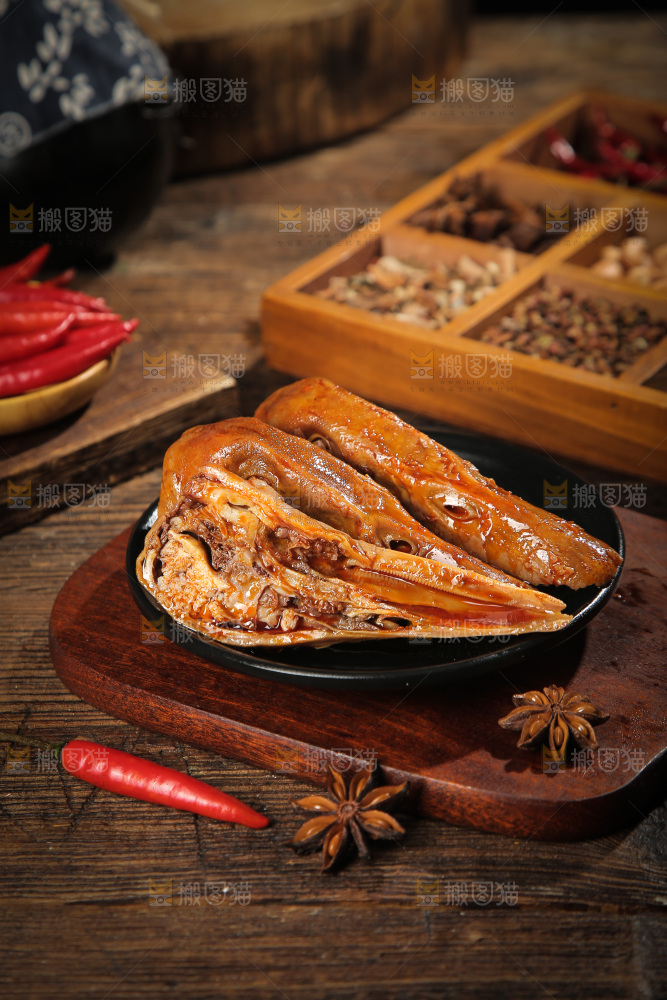 一盘香辣鸭头