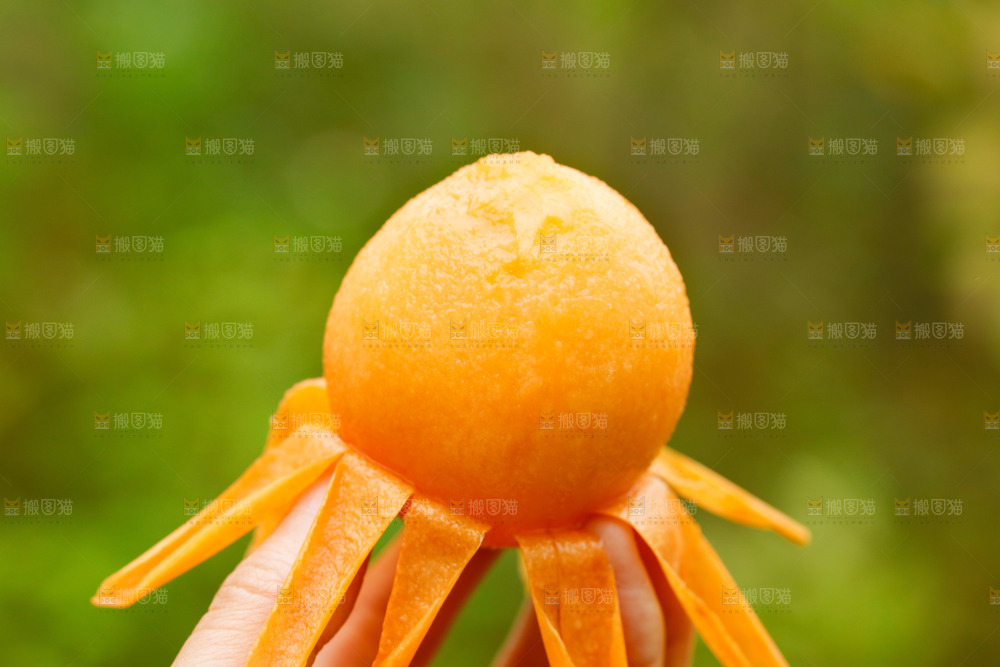 手里拿着枇杷