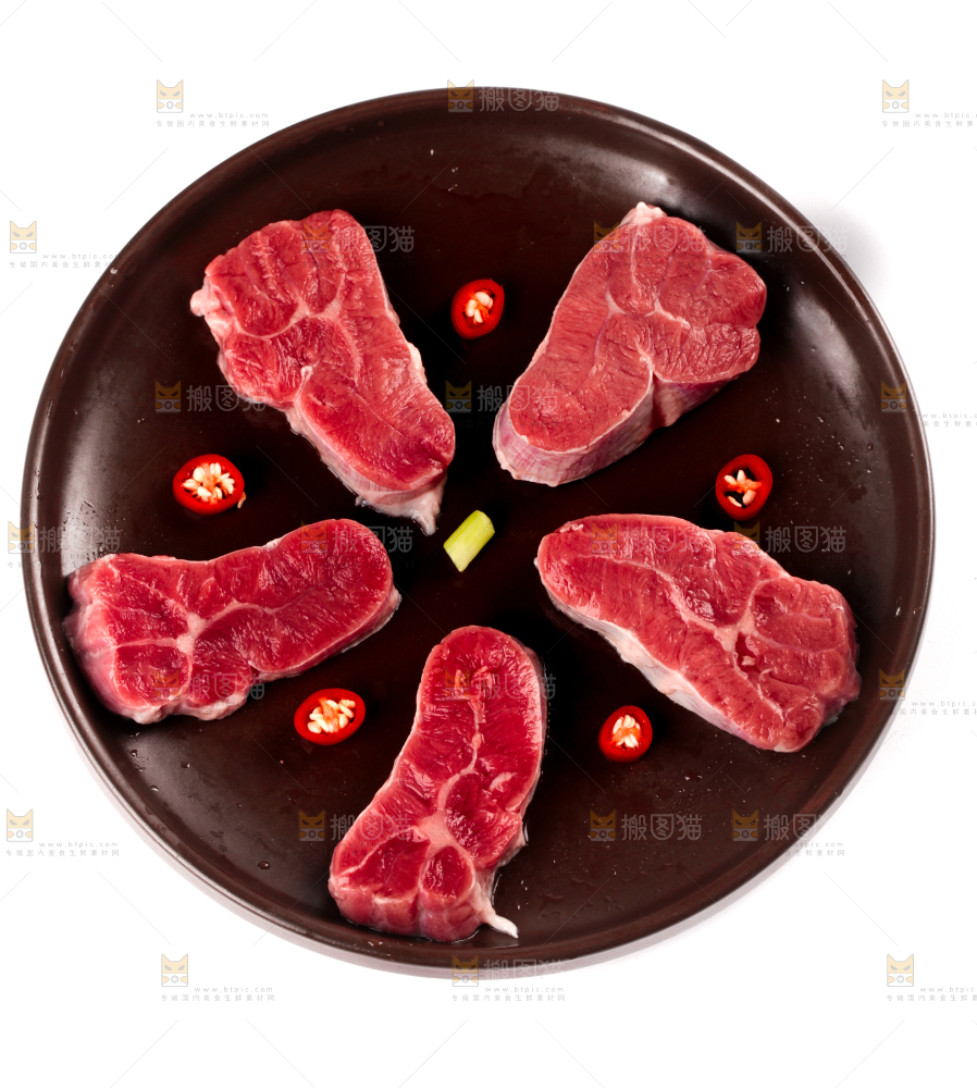 盘子里装着牛肉