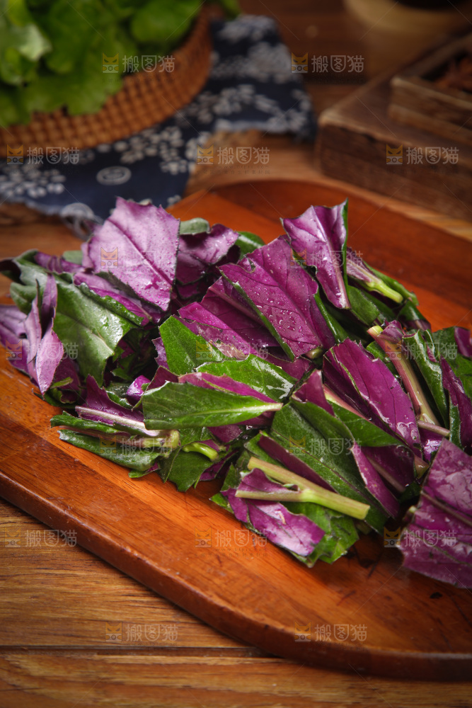 木底上放着紫背天葵