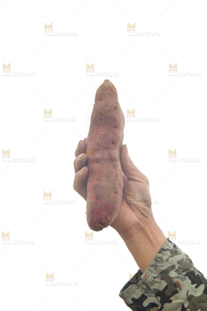 手里拿着板栗红薯