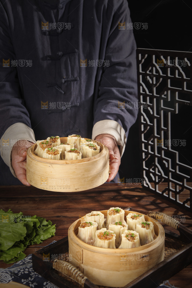 新鲜出笼的广式烧麦