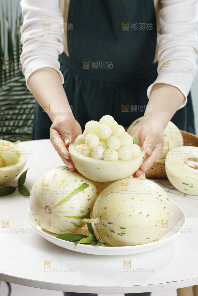 一盘月露流星蜜瓜