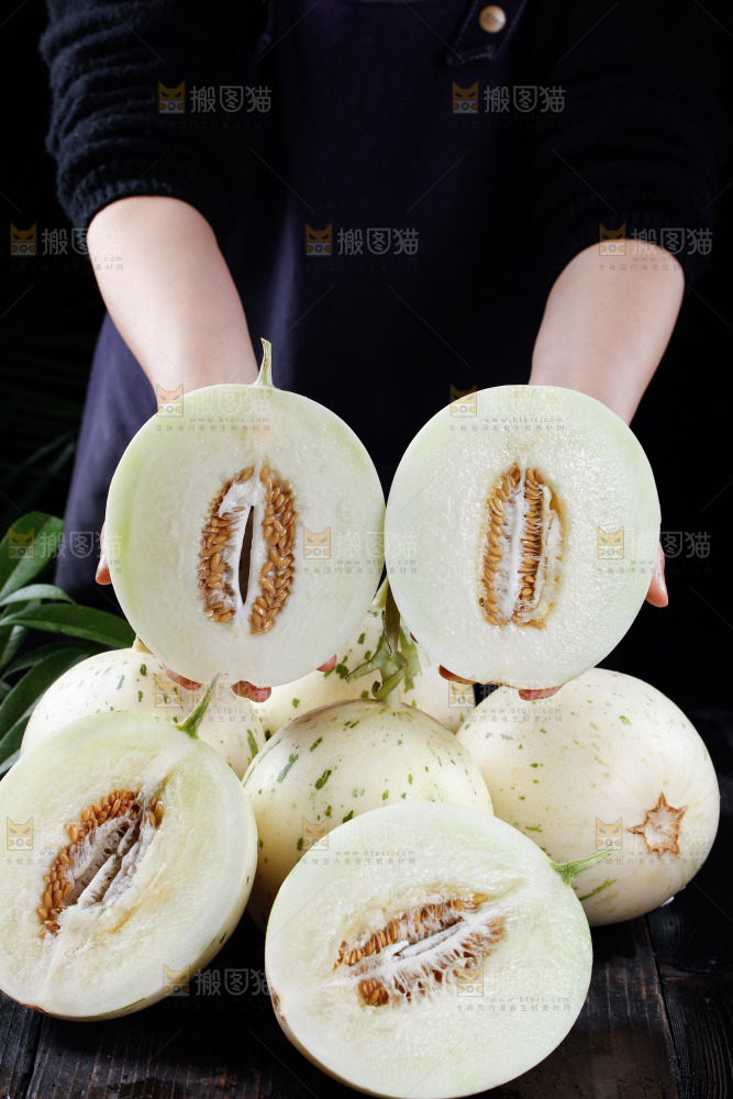 切面的月露流星蜜瓜
