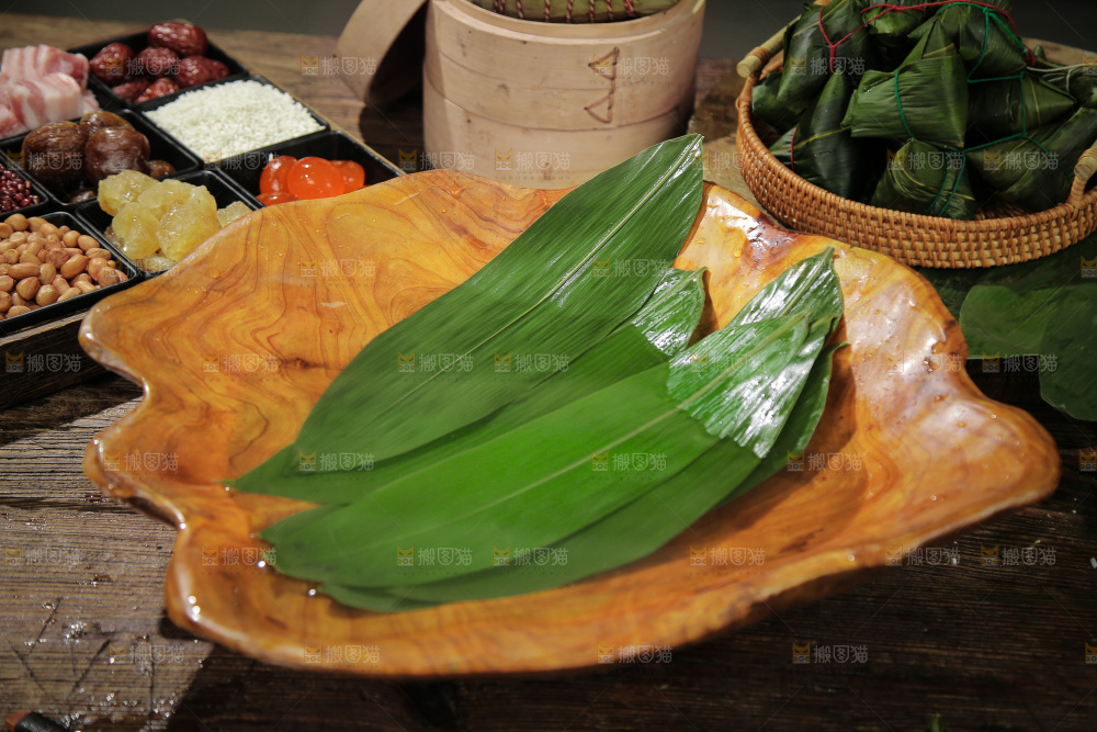 新鲜的粽叶