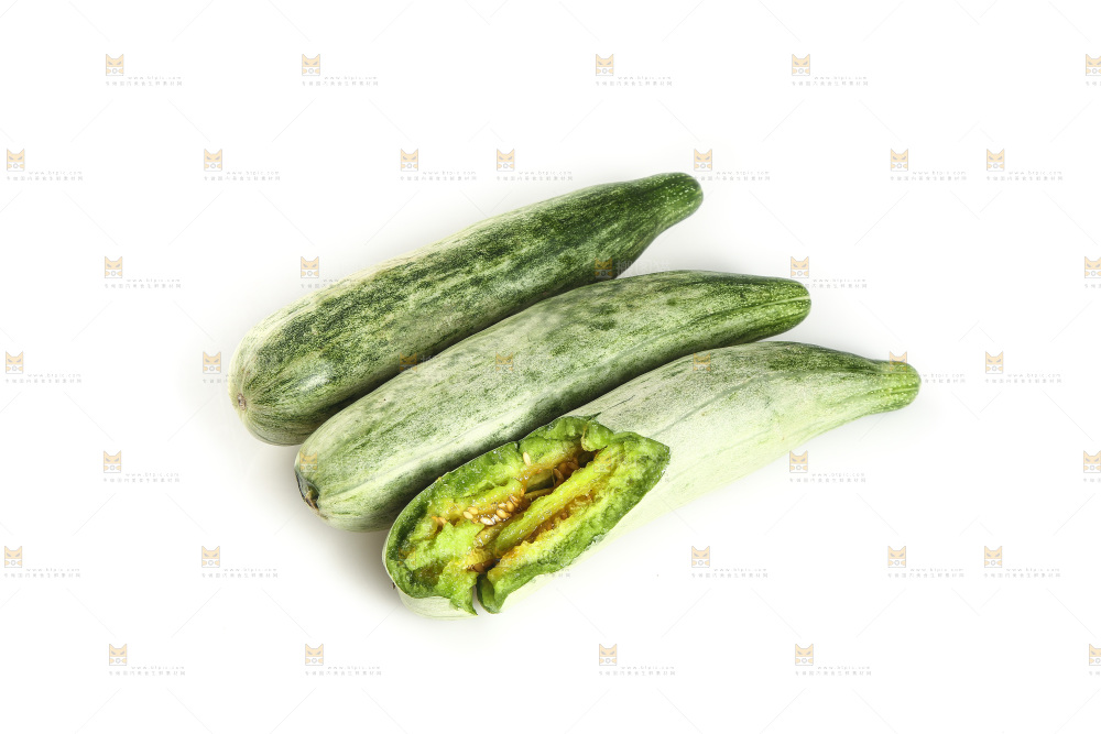白底上放着羊角蜜甜瓜