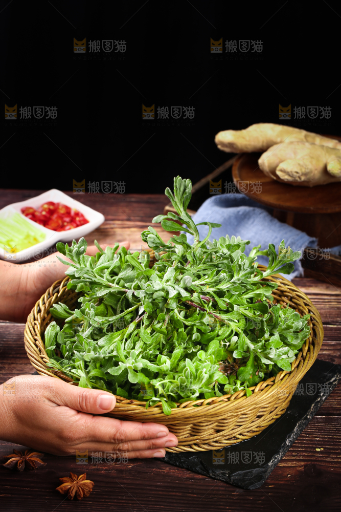 篮子里的清明草