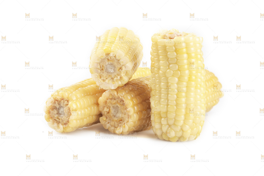 白底上的白糯玉米