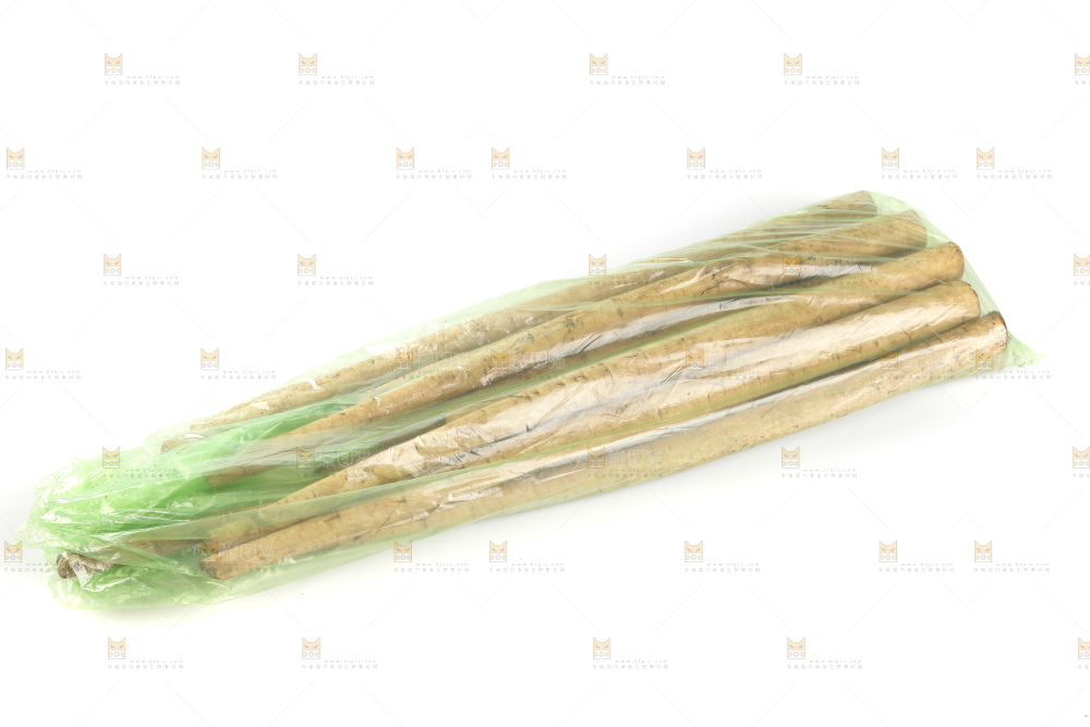 白底上的牛蒡根