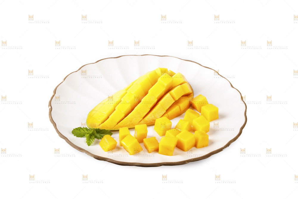 盘子里的水仙芒果肉