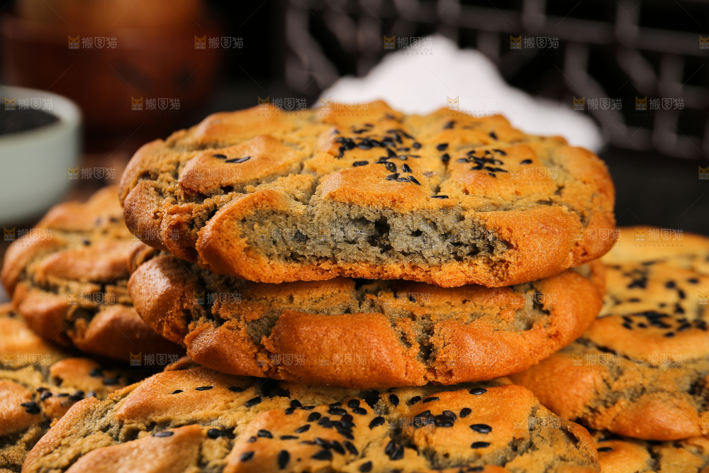 芝麻夹心桃酥纹理