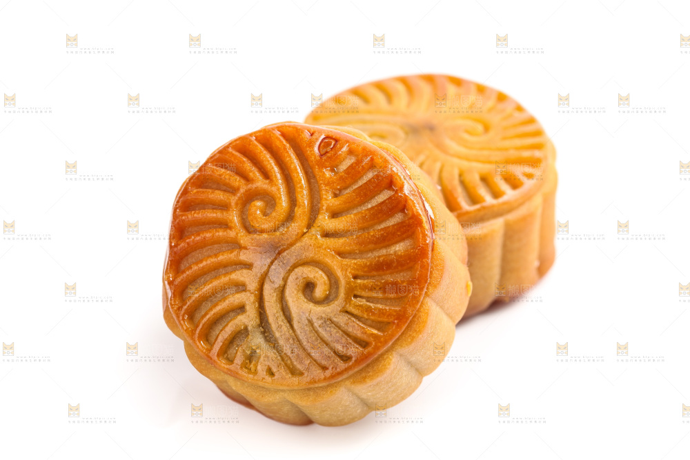 白底上的水果月饼