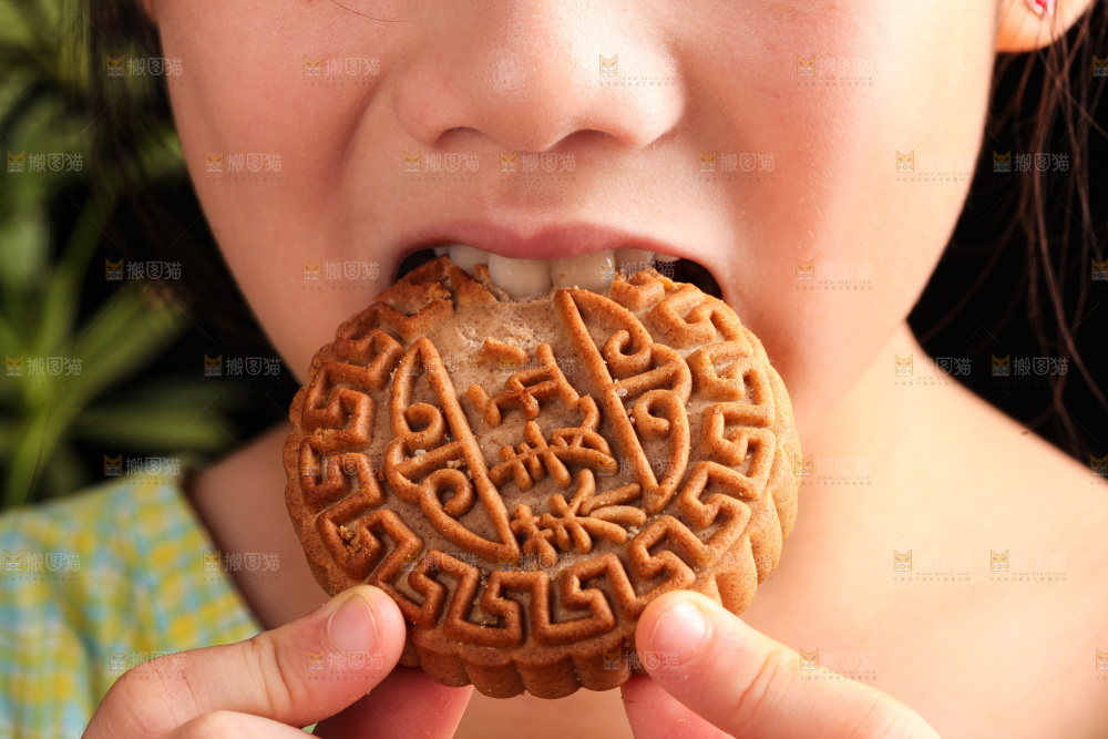 正吃着荞麦五仁月饼