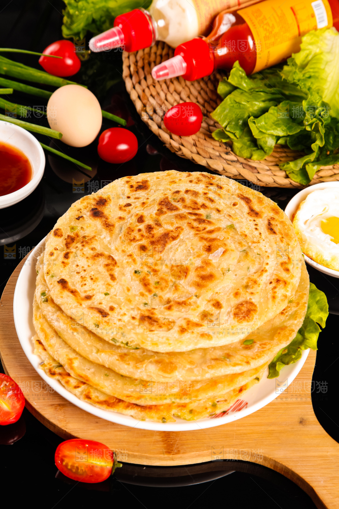 盘子里的煎手抓饼