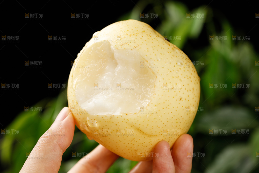 手上拿着皇冠梨