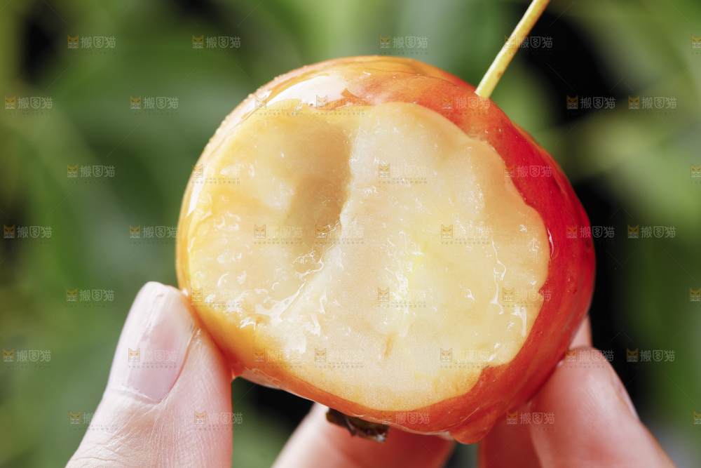 手上拿着东北海棠果