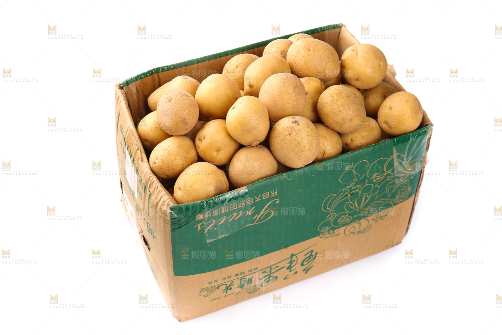 白底上的一箱恩施小土豆