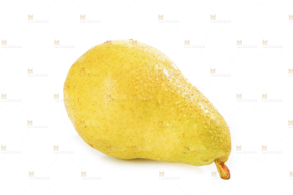 白底上的新鲜太婆梨
