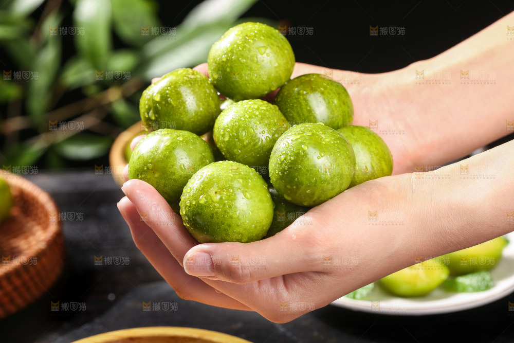 手捧着新鲜脱骨李