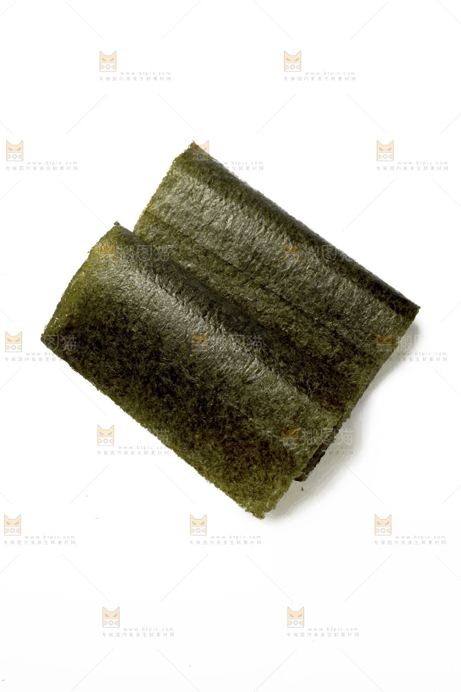 白底上的寿司海苔片