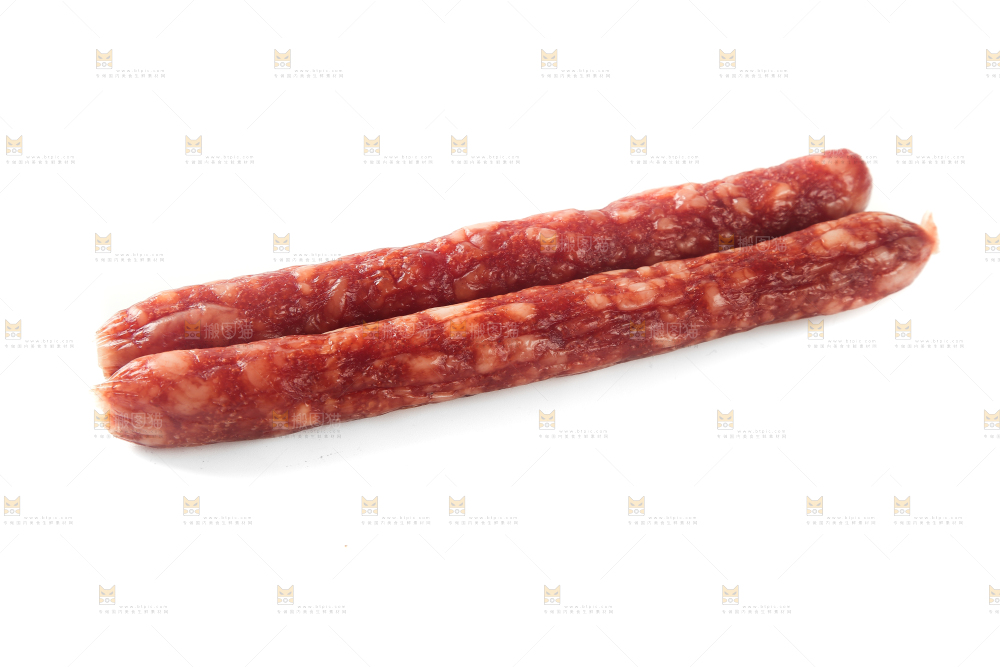 白底上的广式腊肠