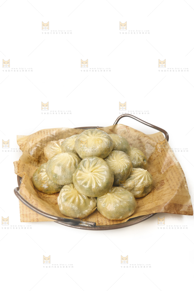 白底上的一盘小煎包