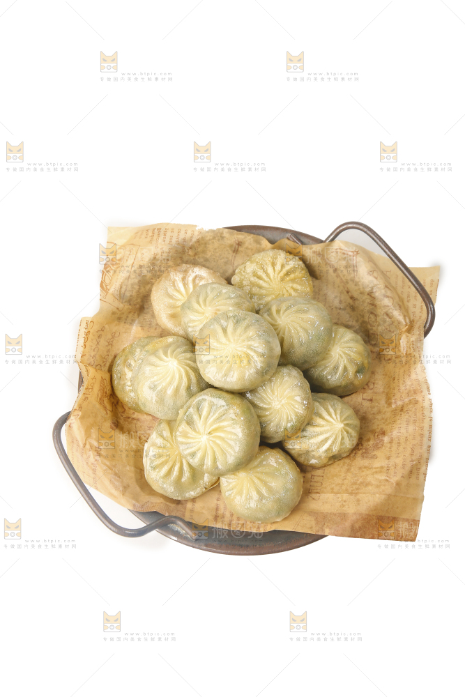 白底上的一盘小煎包
