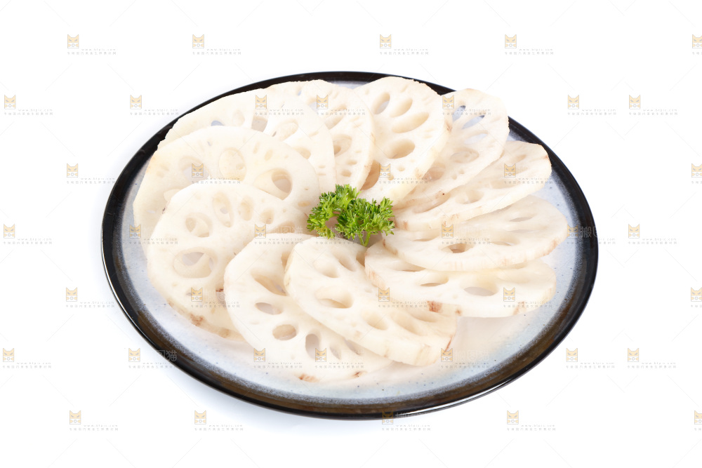 白底上一盘莲藕