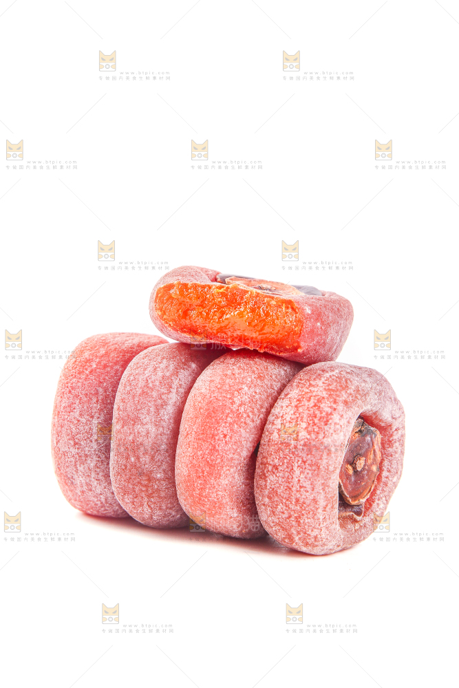 白底上的圆柿饼