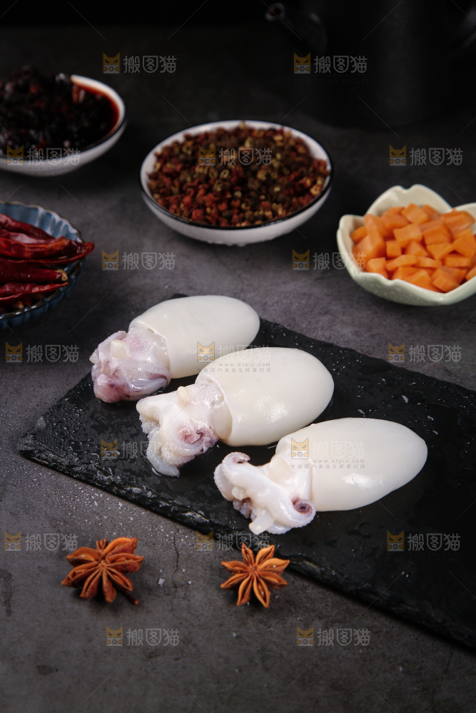 黑石板上的小墨鱼仔