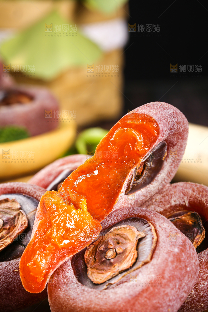一堆糖心圆柿饼