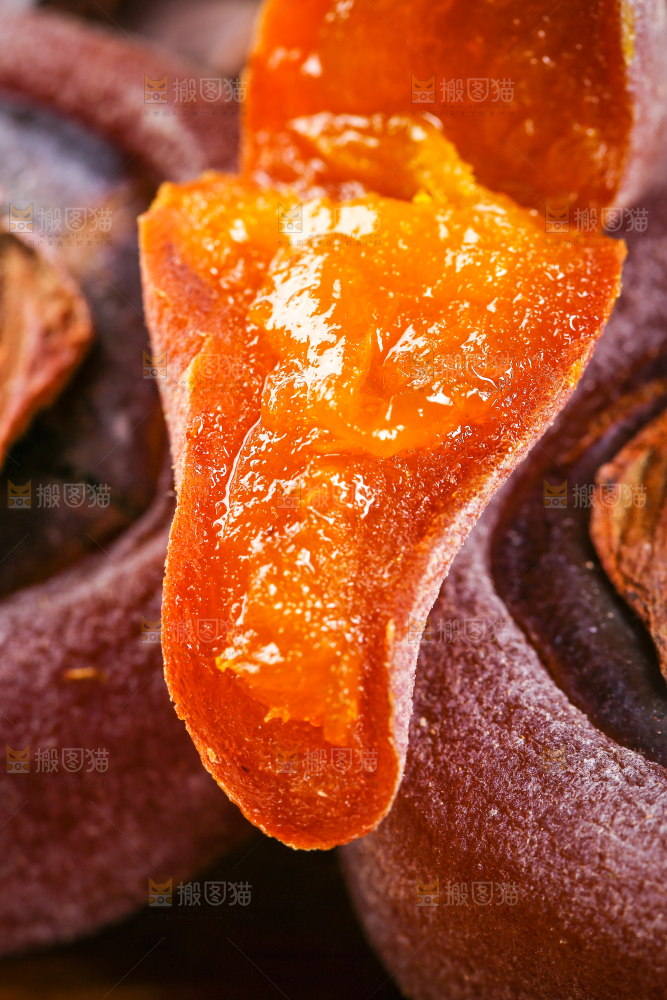 一堆糖心圆柿饼