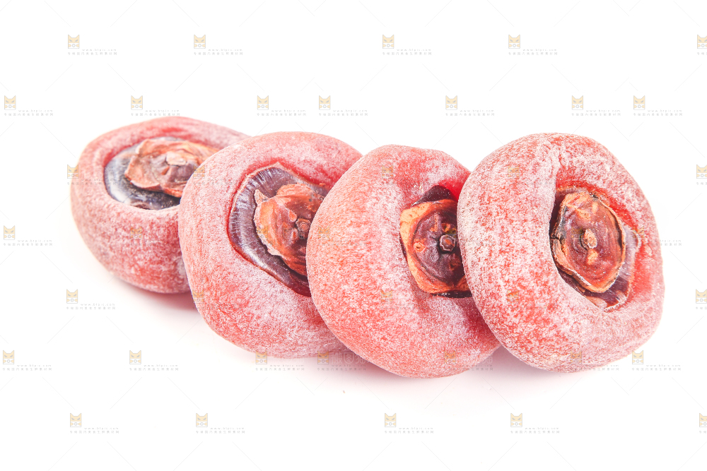 白底上的圆柿饼