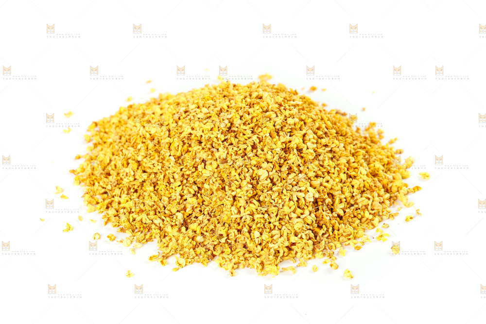 白底上一堆金桂花茶