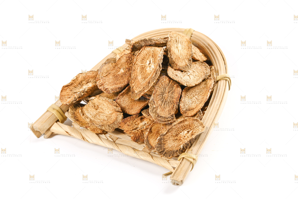 白底上篮子里的牛蒡