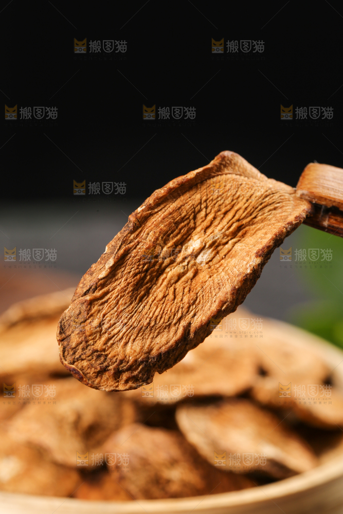 夹子上夹着牛蒡片