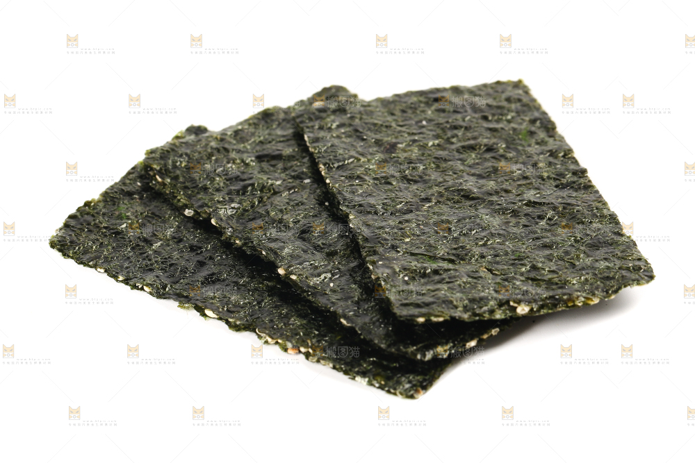 白底上的海苔片