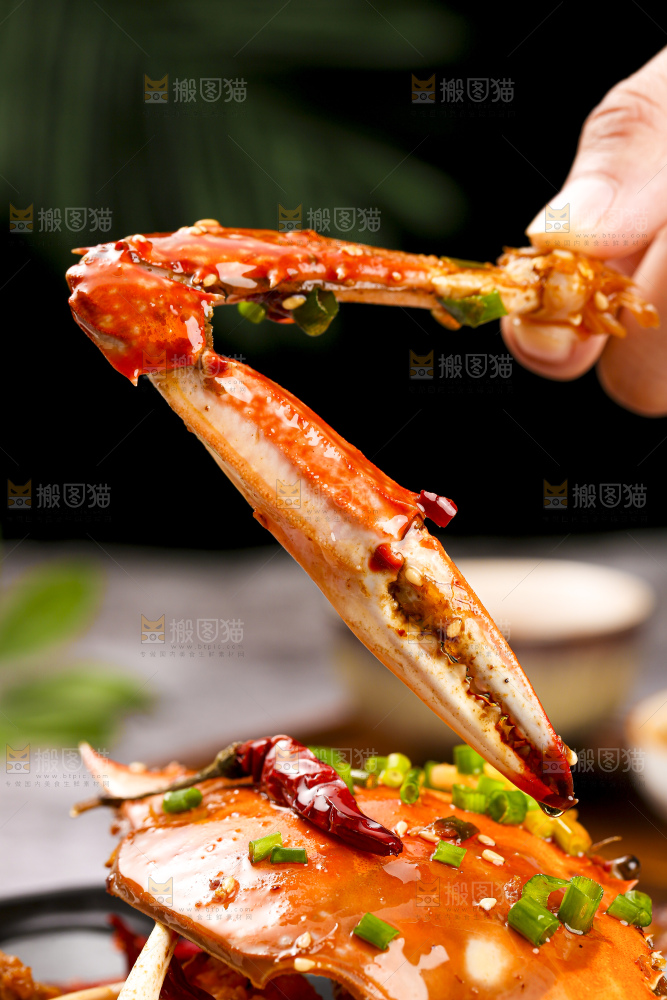 深底上的香辣梭子蟹