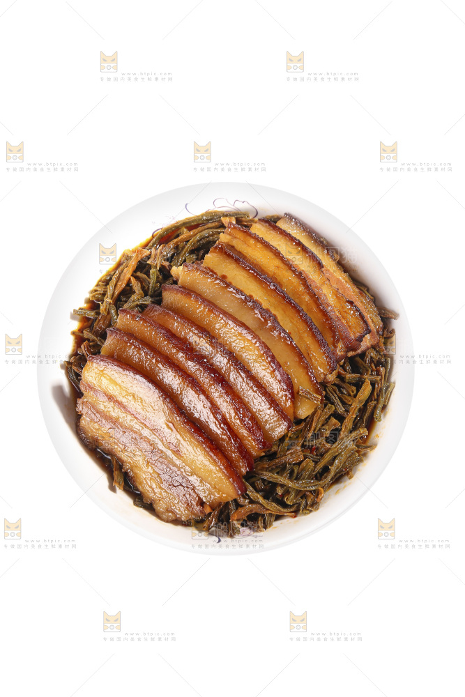 白底上的干豆角扣肉