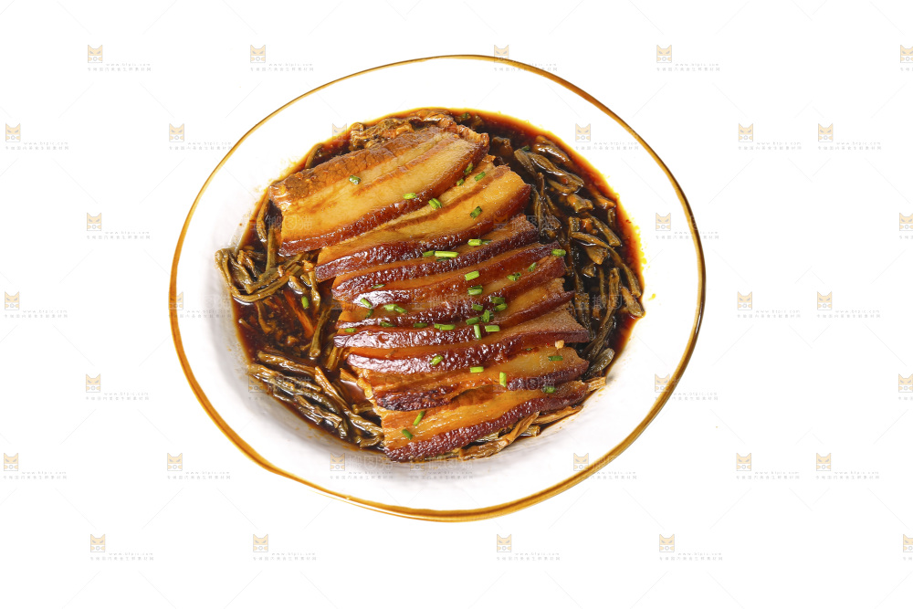 白底上的干豆角扣肉