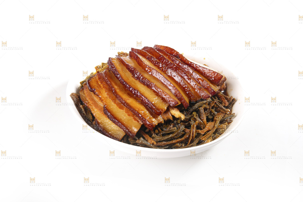 白底上的干豆角扣肉