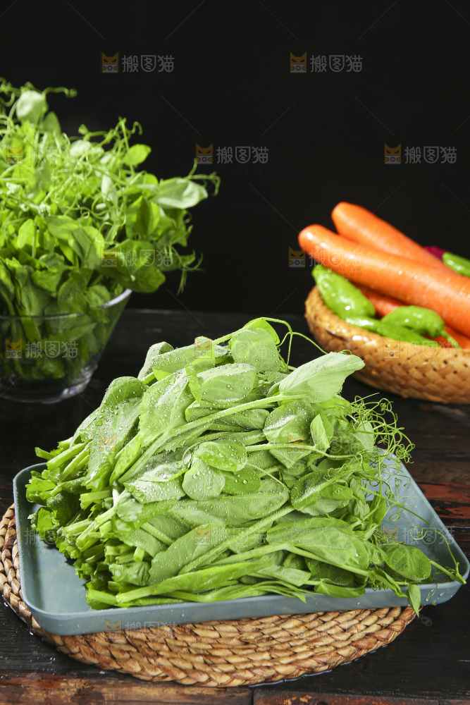 深底上的豌豆苗