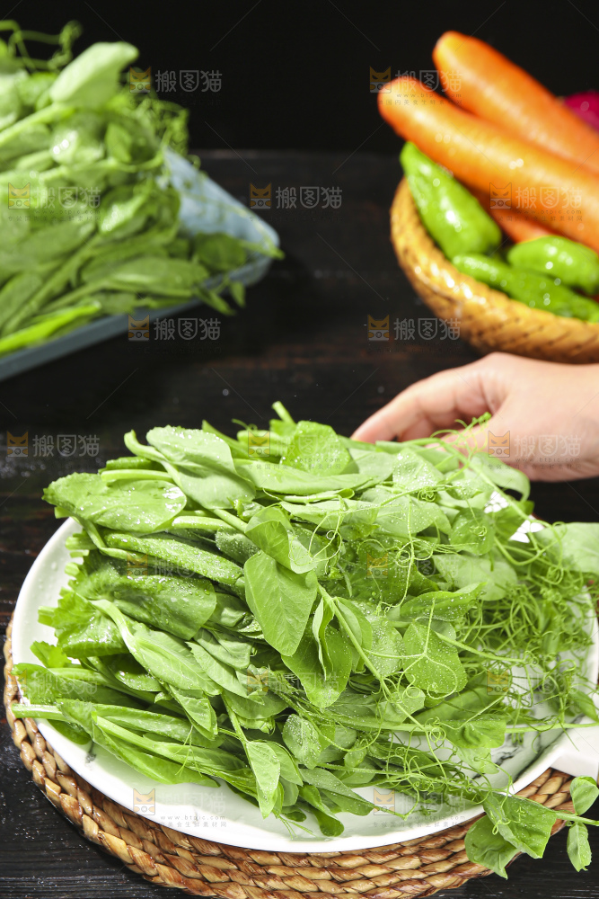 深底上的豌豆苗
