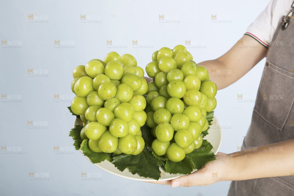 手里拿着阳光玫瑰