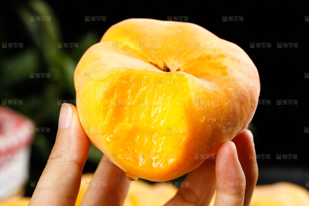 深底上的黄毛蟠桃