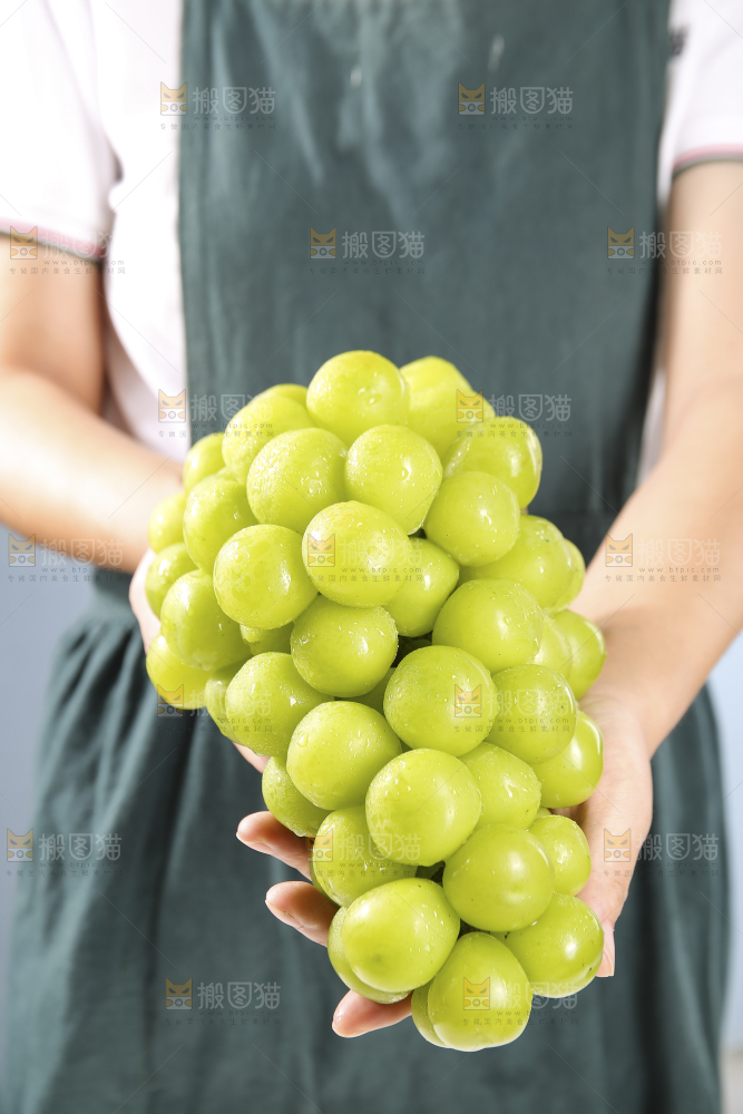手里拿着阳光玫瑰